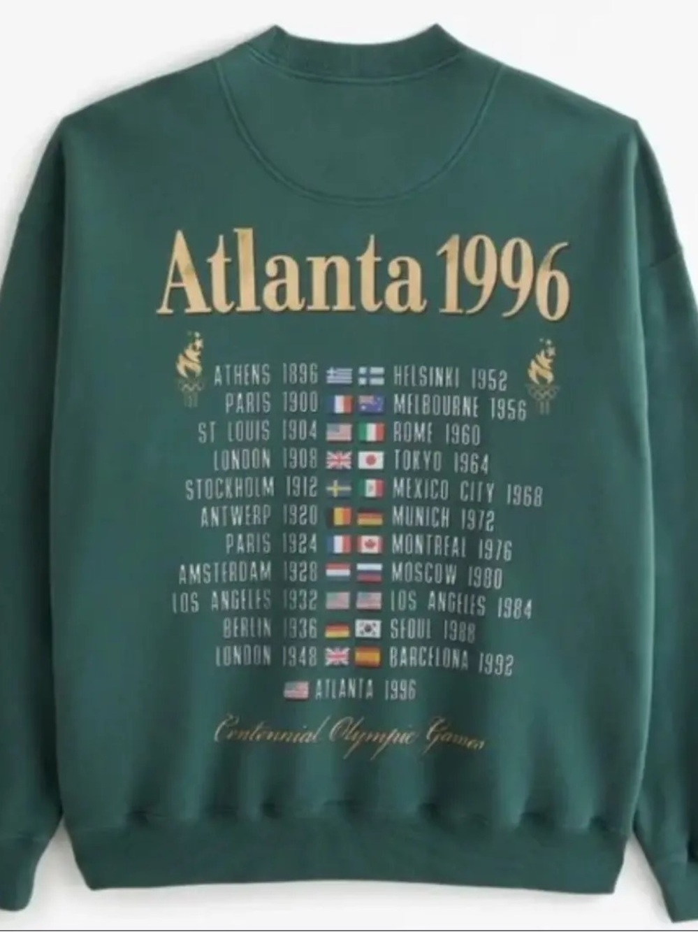 Abercrombie Oversized Olympics Crewneck Sweatshirt
